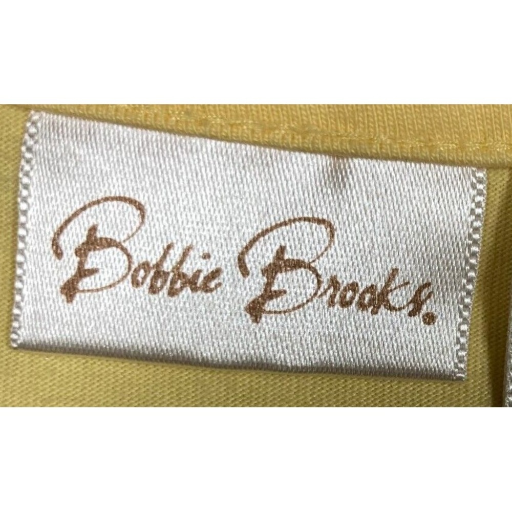 VTG Bobbie Brooks T Shirt Women's Medium Yellow Embroidered Top Grandma Core - Picture 11 of 16